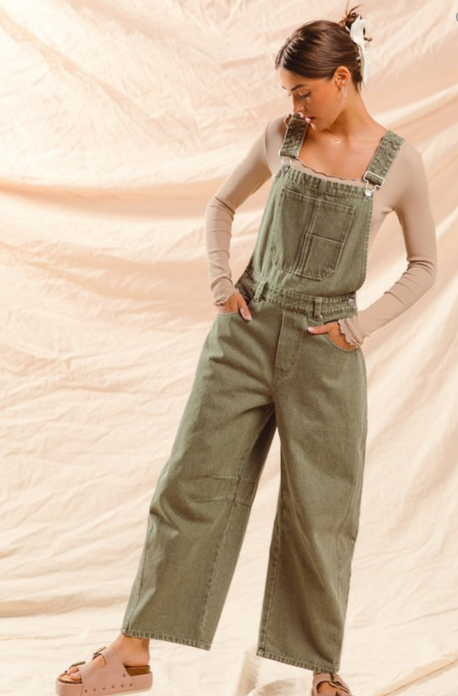 Vintage olive overalls