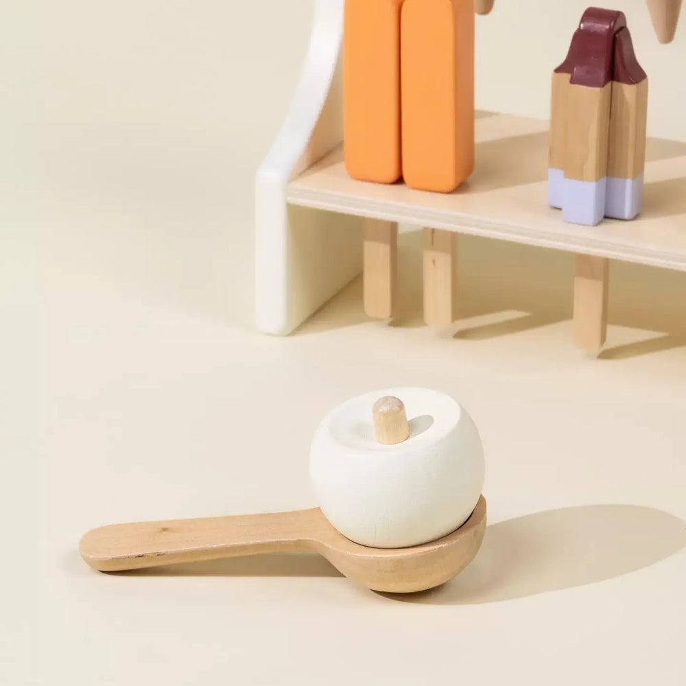 Wooden Ice Cream Stand and Accessories