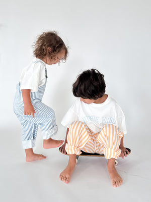 Yellow Striped Unisex Kids Pants
