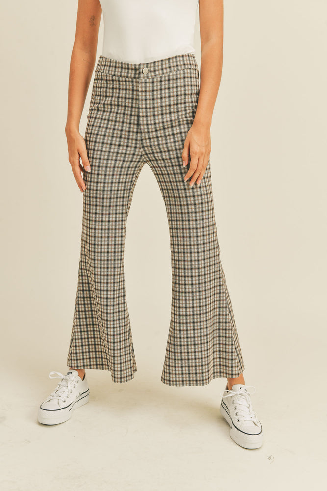 Plaid navy combo pants