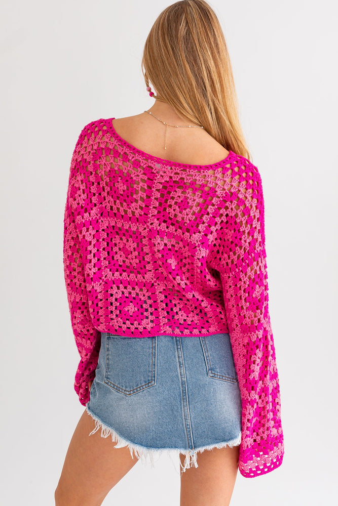 Fuchsia Crochet Top