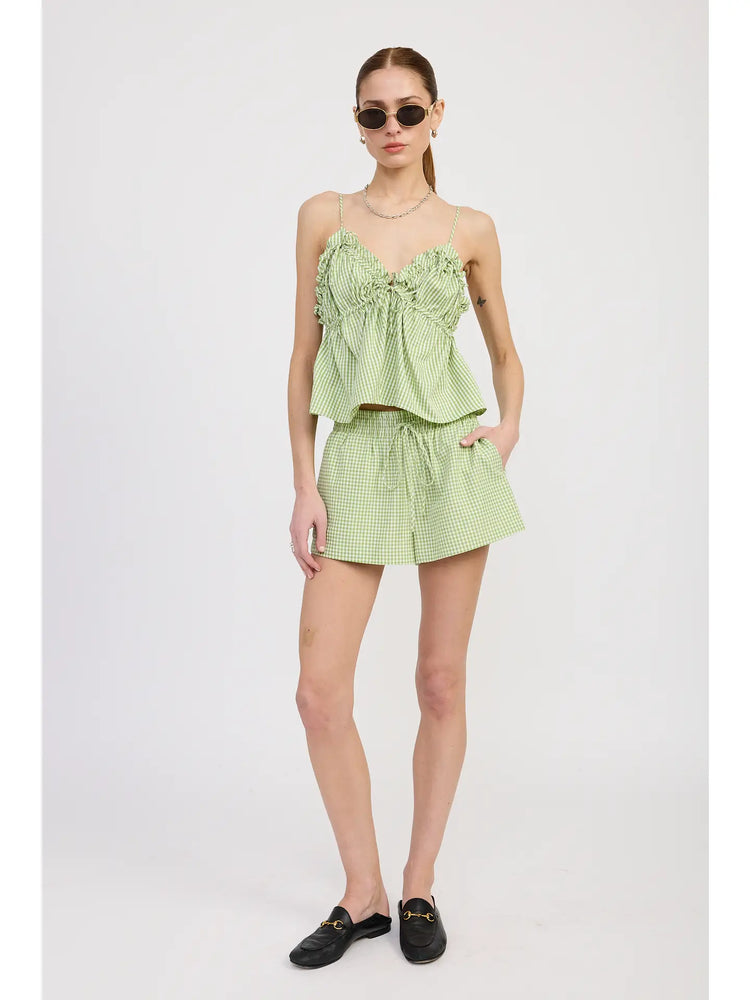 Green Ruffle Baby Doll Top