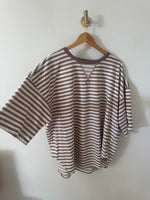 Mocha and cream striped tee
