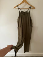 Dusty Olive Cotton Relaxed Cami Jumpsuit