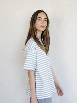 Dusty Blue Striped Tee