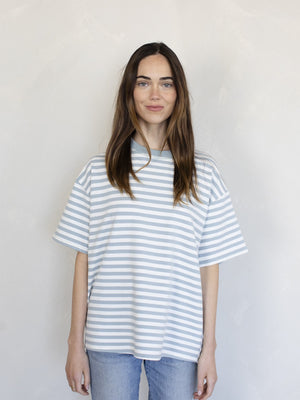 Dusty Blue Striped Tee