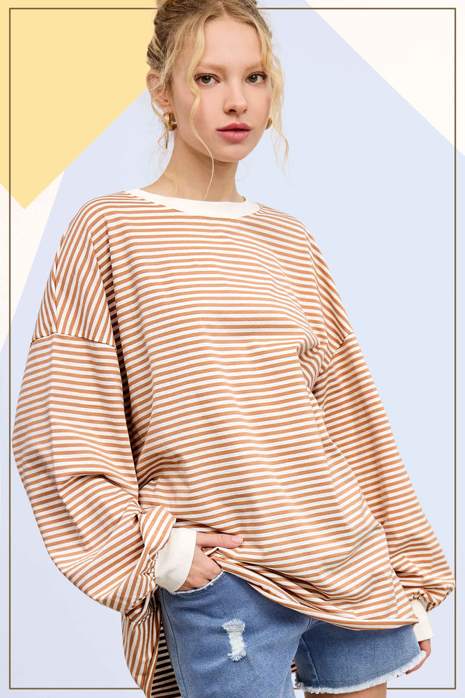 Latte striped Long sleeve