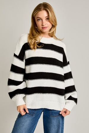 Black and White Striped Sweater