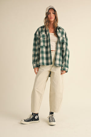 Green Plaid Shacket