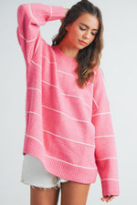 Pink Striped Kate Sweater