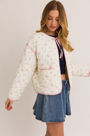 Romantic floral Quilted Jacket