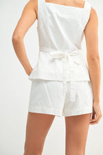 White Linen Shorts