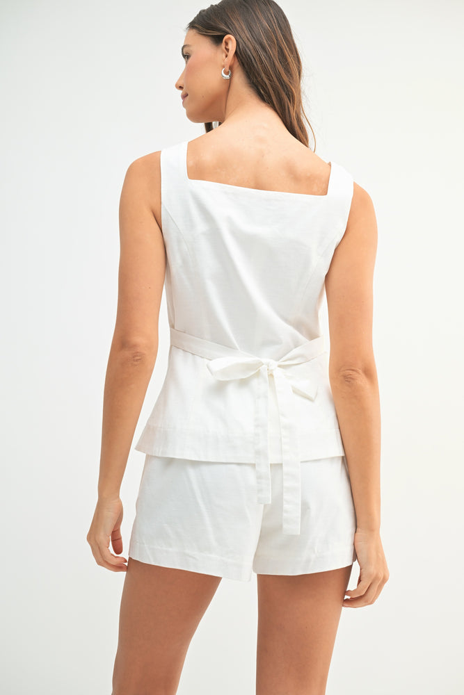 White Linen Shorts