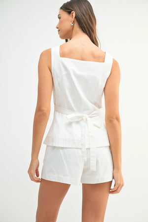 White Linen Shorts