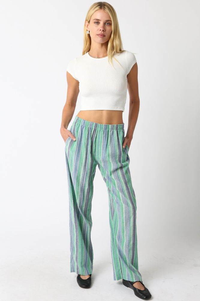 Green Haidie Stripe Pants