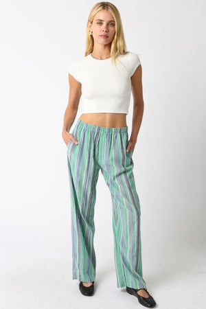 Green Haidie Stripe Pants