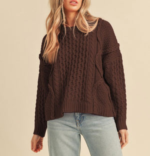 Chocolate brown Cable sweater