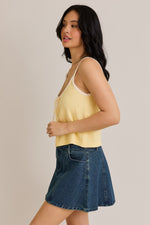 Yellow Spaghetti Sweater Top