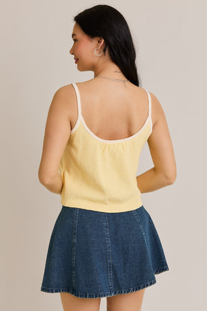 Yellow Spaghetti Sweater Top