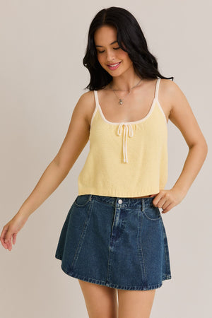 Yellow Spaghetti Sweater Top