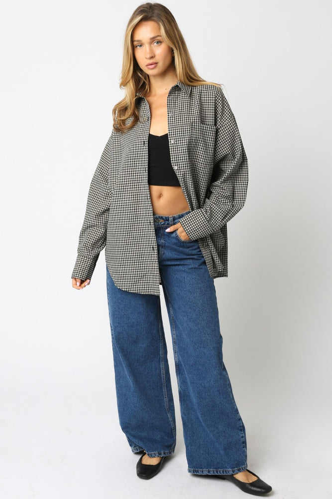 Tori Checkered Shirt black & taupe