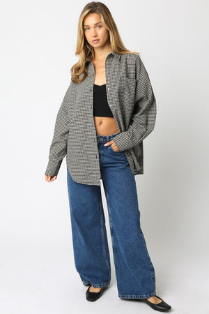 Tori Checkered Shirt black & taupe