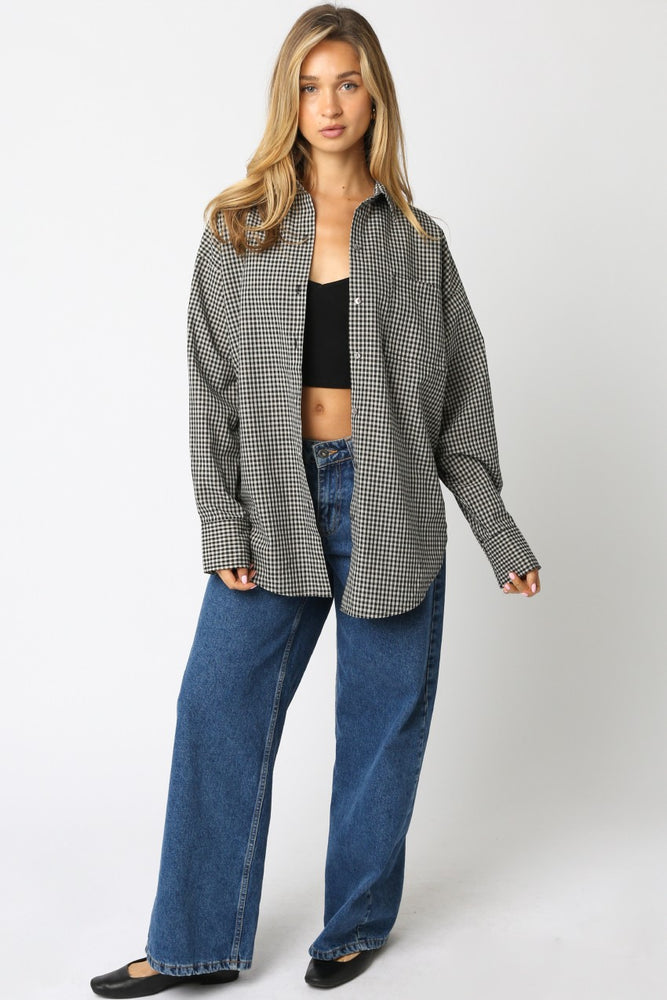 Tori Checkered Shirt black & taupe