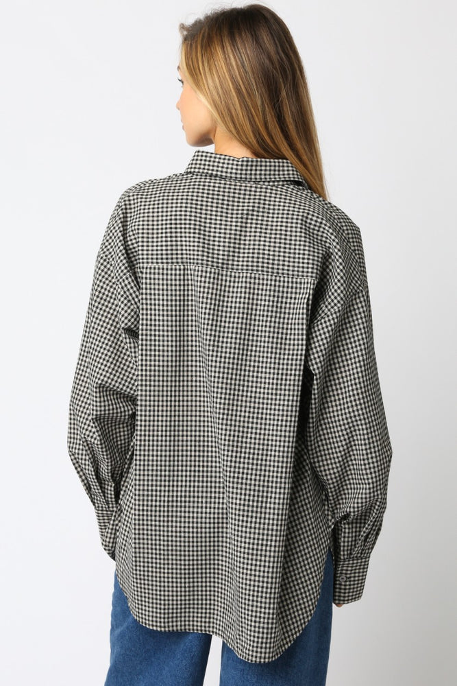 Tori Checkered Shirt black & taupe