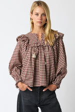 Burgundy Teagan Gingham Shirt