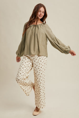 Olive loose blouse