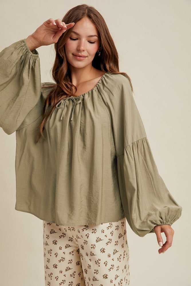 Olive loose blouse