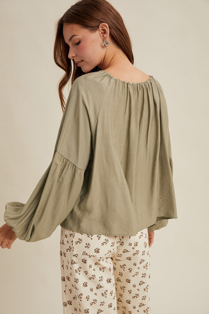 Olive loose blouse