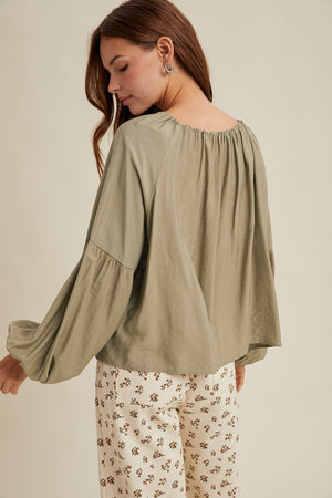 Olive loose blouse