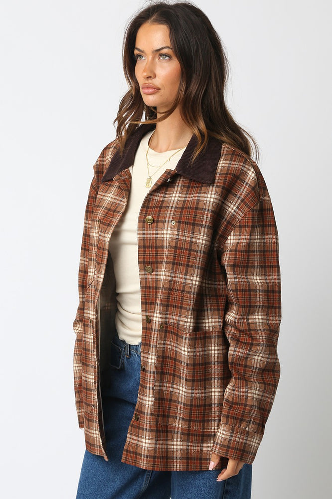Alisa Plaid Button Jacket