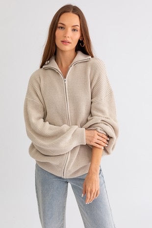 Taupe Zip Down Jacket