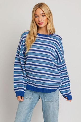 Ice rink baby Blue Striped Sweater