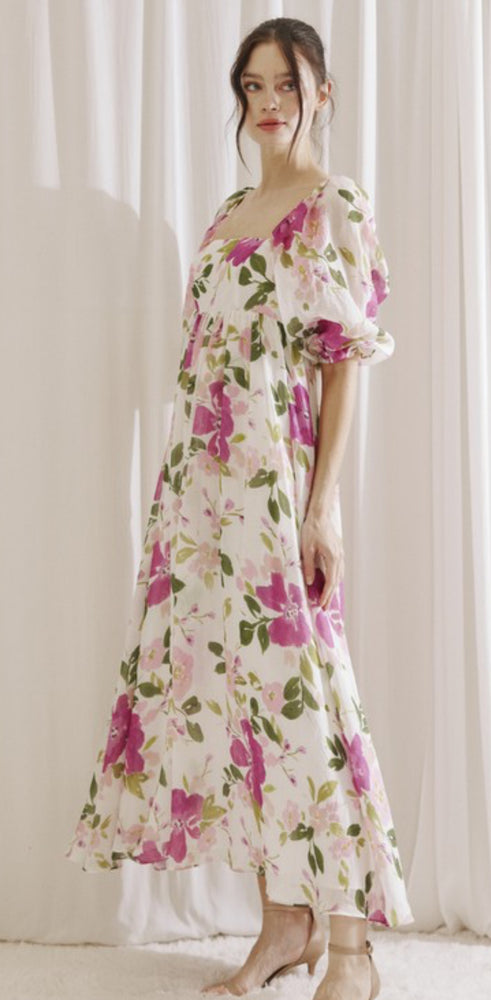 Floral maxi baby doll dress