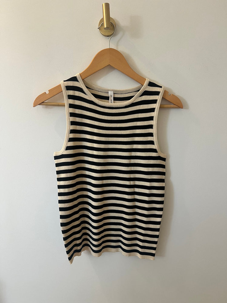 Taupe and black striped tank