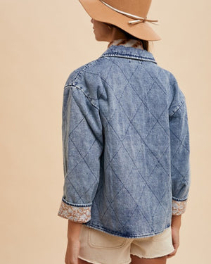 Quilted Padded Jean Jacket