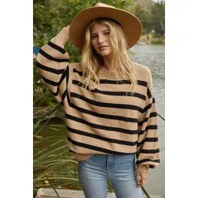 Tan and black striped Sweater