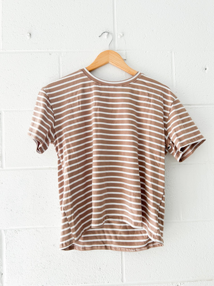 Boyfriend Camel Striped Tee