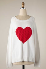 Ivory sweater big heart