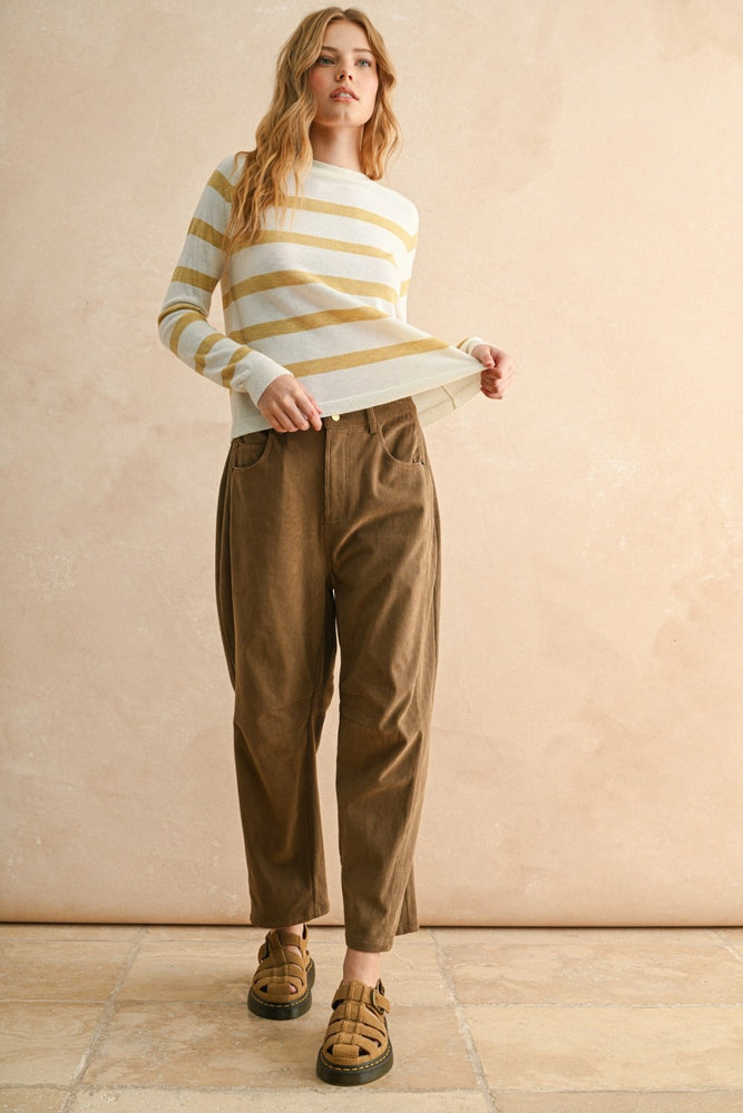 Mustard Stripe Top