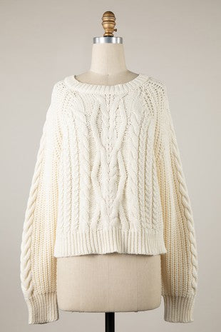 Alice white cable sweater