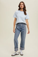 CUFFED BOYFRIEND DENIM PANTS