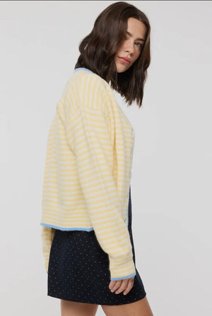 Yellow striped cardigan