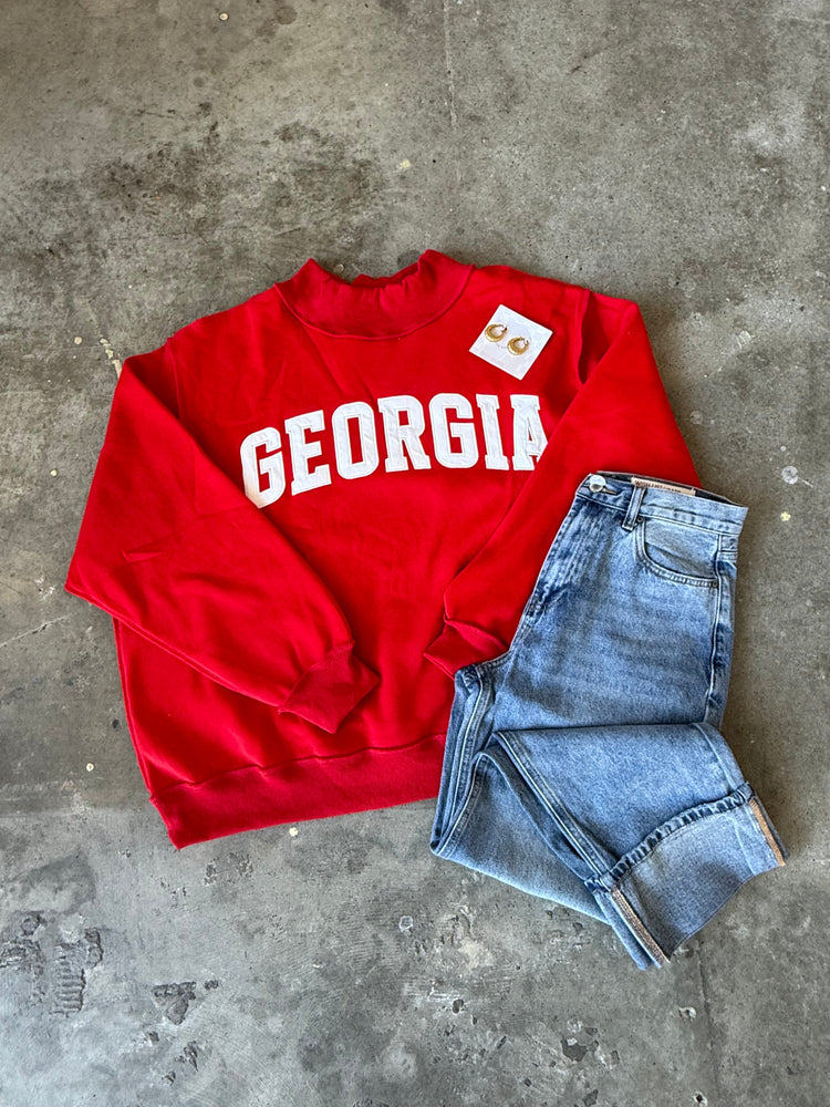 Red Georgia Mock neck