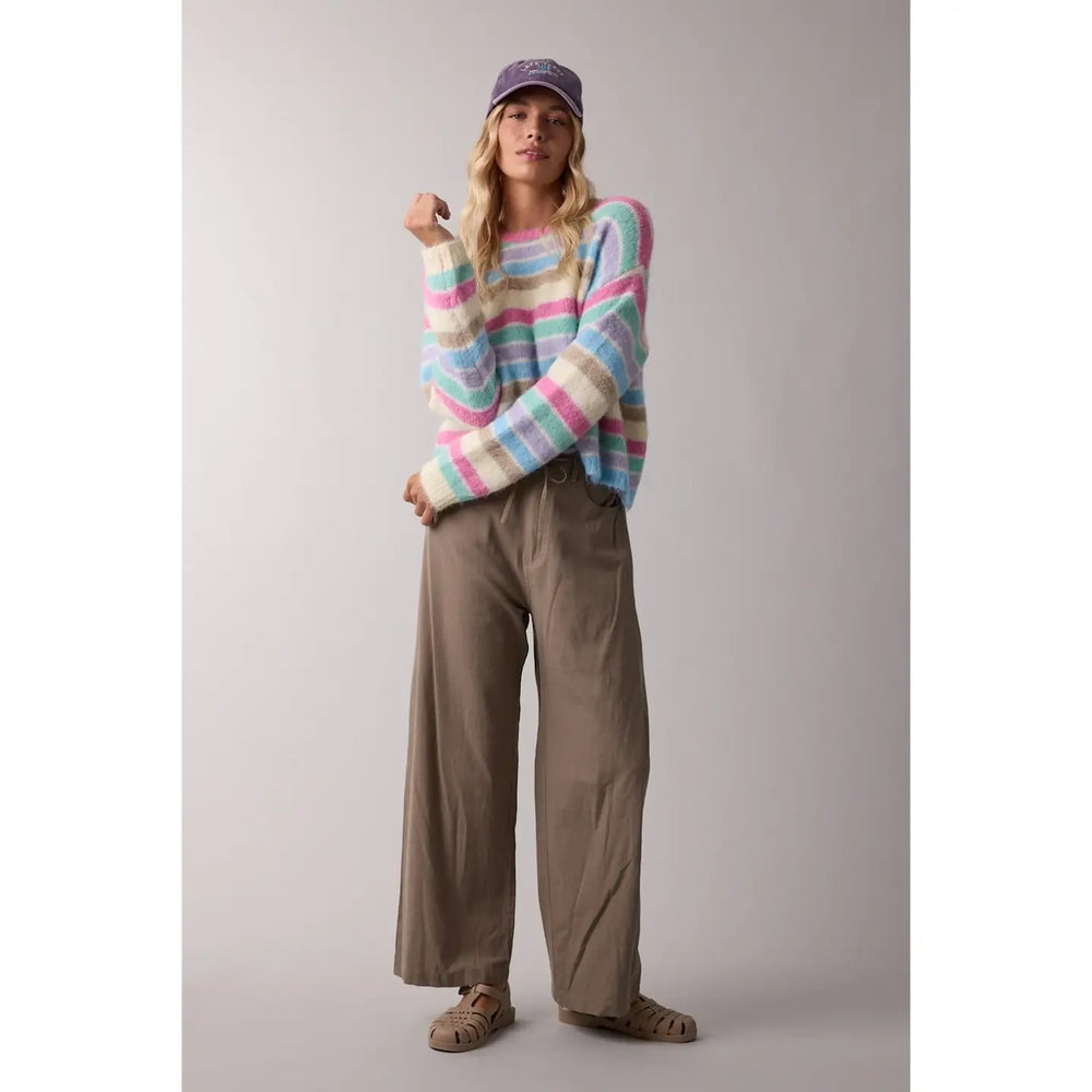 Brushed Multi-Striped Sweater