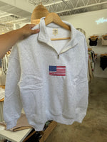 American Flag zip up pullover