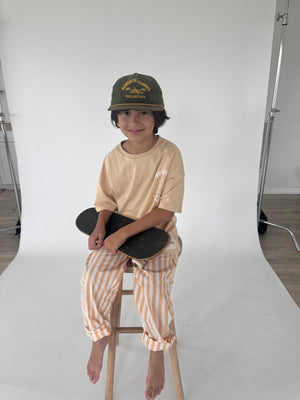 Yellow Striped Unisex Kids Pants